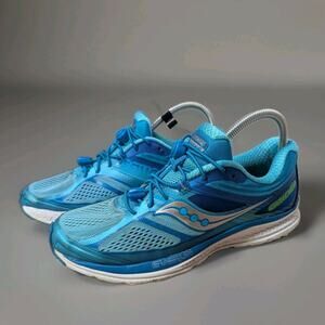 Saucony Guide 10 Womens Running Shoes Blue Teal Everun Stability Trainer Size 10